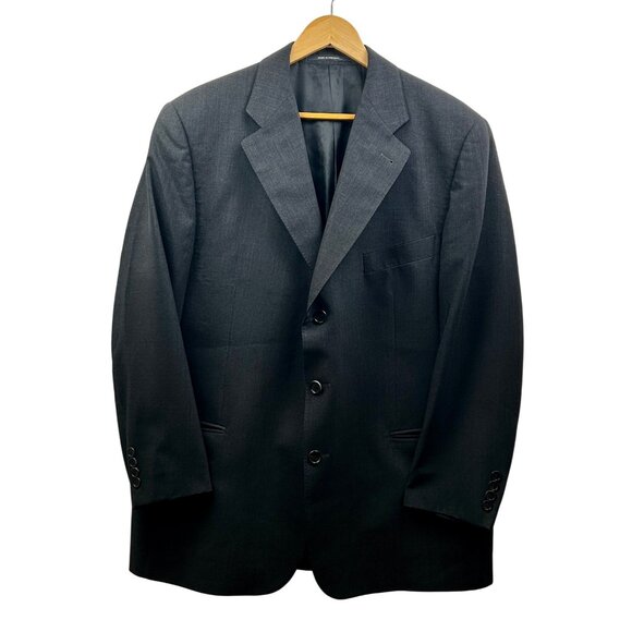Eduard Dressler High Twist Wool Blazer Mens 48R Charcoal Gray Made in Germany - Picture 1 of 15